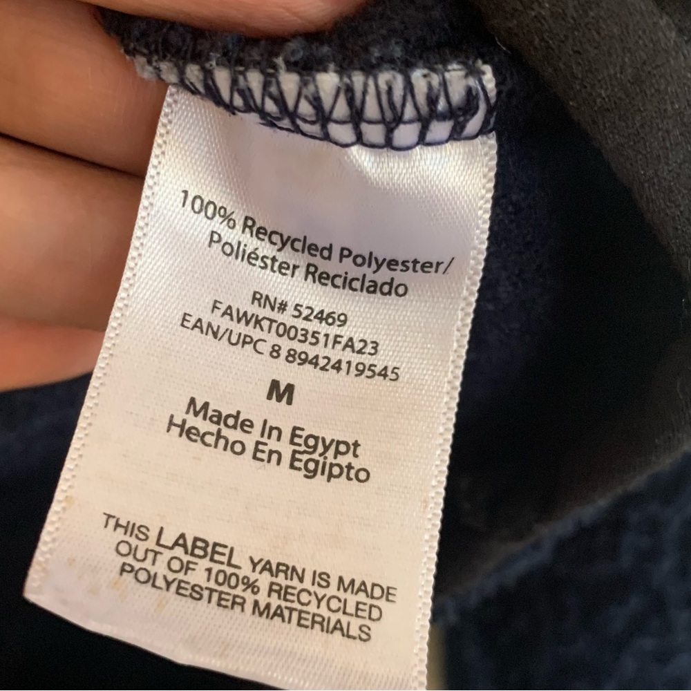 Free Assembly Zip Up Faux Sherpa Jacket Front Patch Pockets Blue Size M - Picture 6 of 6